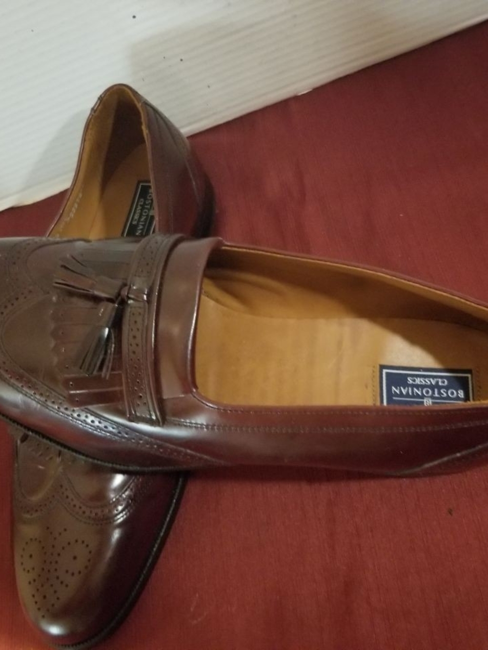 Bostonian Men's Dark Brown Tassel Penny Loafers leather dress shoes Size 13M